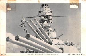Big Guns of the Flagship Pennsylvania Military Battleship 1942 Missing Stamp ...
