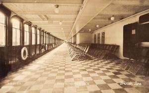 SS Paris French Line Promenade Deck Real Photo Antique Postcard K61631