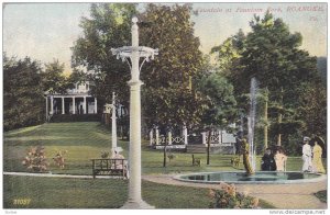 Gardens, People Gathered Aroung the Fountain at Fountain Park, Roanoke, Virgi...