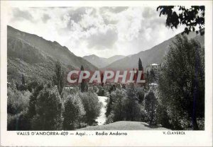 Postcard Modern Valls of Aqui Radio Andorra Andorra