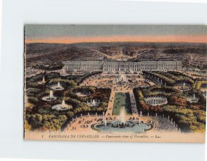 Postcard Panoramic view of Versailles, France