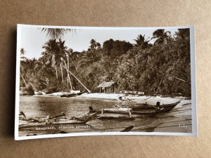 RPPC Zanzibar Fishing Canoes, Tanzania, Africa, unposted Valentine's car...
