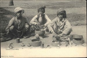 BOMBAY INDIA Indian Men Snake Charmers c1910 Postcard