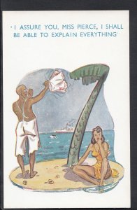 Comic Postcard - Robinson Crusoe / Desert Island / Beautiful Woman A9842