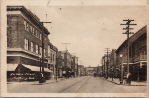 Sudbury Ontario Durham Street Prestons Store Photogelatine Postcard E93 *as is