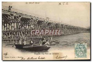 Old Postcard Army Avignon bridge Easels