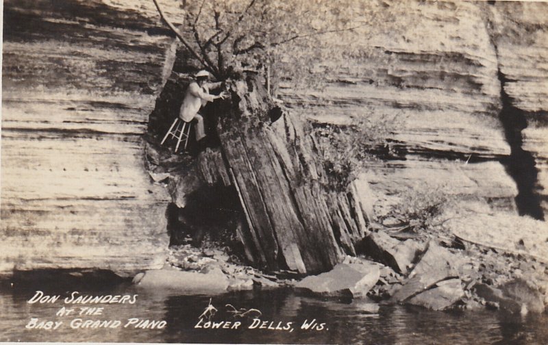 Wisconsin Dells Don Saunders At The Baby Grand Piano Real Photo