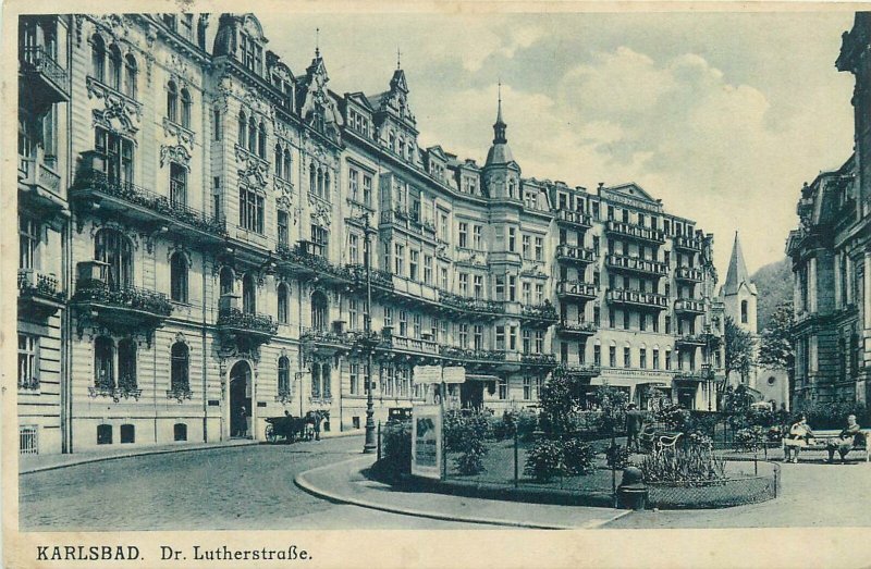 Postcard Czech Republic Karlovy Vary Karlsbad dr. Lutherstrasse