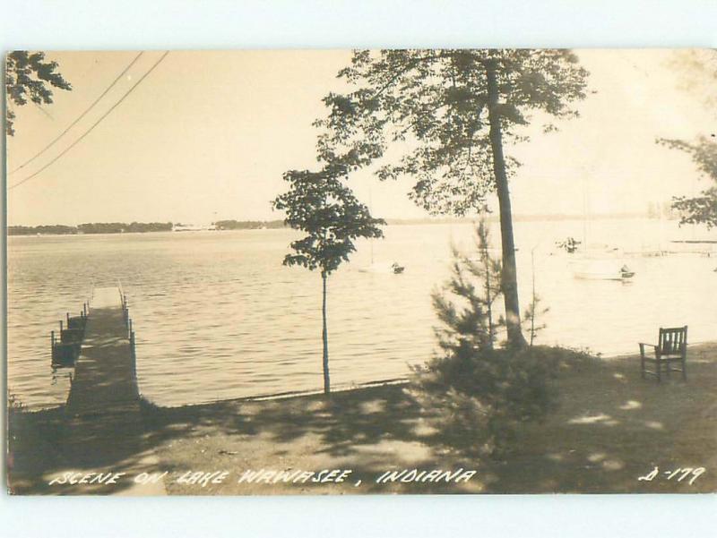 Pre-1950 rppc NICE VIEW Wawasee - Near Syracuse & Goshen & Elkhart IN i9942