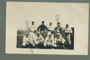 RPPC c1910 BASEBALL TEAM Posing Uniforms ST. C. OSSEOS Players Jerseys