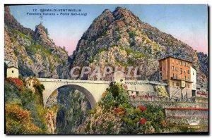 Old Postcard Grimaldi Ventimiglia Frontiera Italiana Ponte San Luigi