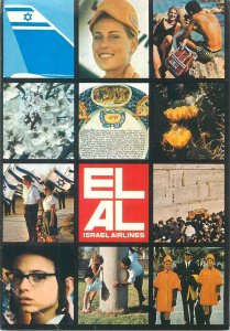 EL Al Israel Airlines multi views postcard