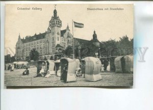 482572 Germany Kolberg Poland Kolobrzeg Beach castle with beach life postcard