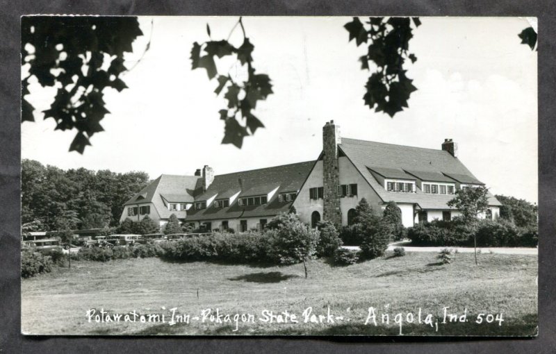 dc991 - ANGOLA Indiana 1939 Potawatami Inn Real Photo Postcard