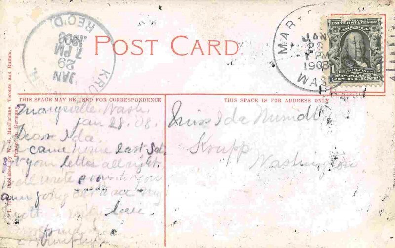 Logging Train Donkey Engine Vancouver BC Canada 1908 postcard 