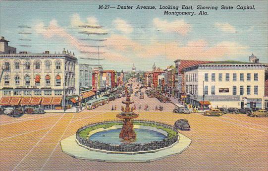 Alabama Montgomery Dexter Avenue Looking East 1942 Curteich