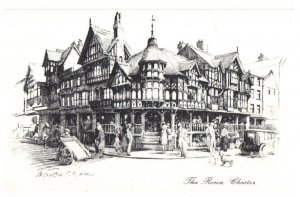 The Rows Chester United Kingdom Black And White Postcard