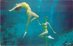 1950s Weeki Wachee Florida Double Ballet Maidens Modern Dexter postcard 8787