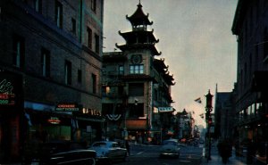 USA San Francisco Chinatown California Chrome Postcard 08.69