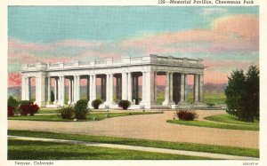 Vintage Postcard Memorial Pavilion Cheeseman Park Green Lawn Denver Colorado CO