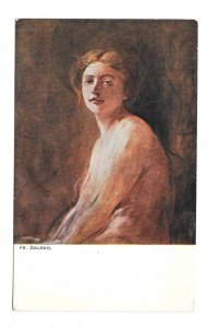 Polish Artist Franciszek Żmurko Portrait of Woman L Stainer Art Postcard