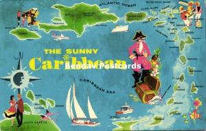 The Sunny Caribbean MAP Postcard (1972)