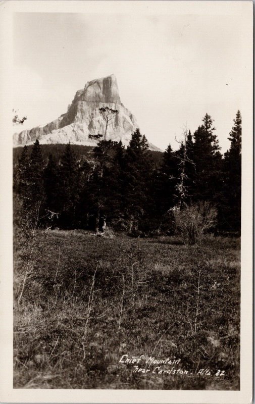 Chief Mountain near Cardston Alberta AB Macleod Photo Service RPPC Postcard H33