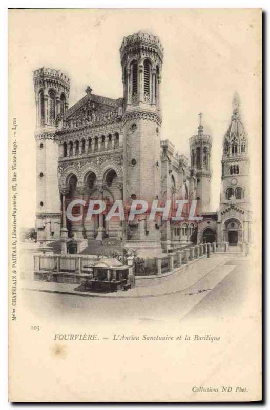 Old Postcard Fourviere Lyon L & # 39Ancien Shrine and Basilica