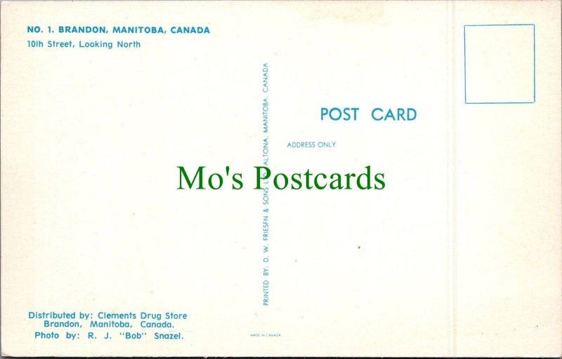 Canada Postcard - 10th Street, Brandon, Manitoba  RS34321