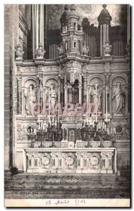 Old Postcard Sainte Anne of Auray Inside the basilica organ