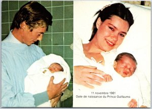 VINTAGE POSTCARD CONTINENTAL SIZE BIRTH OF ROYAL TO HENRY & MARIA OF LUXEMBOURG