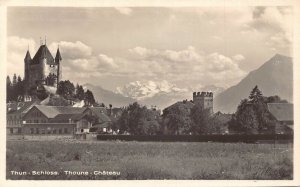 Switzerland Thun Thoune Chateau Castle vintage postcard
