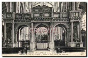 Arques la Bataille Old Postcard Interior of & # 39eglise