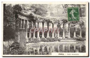 Old Postcard Paris Parc Monceau