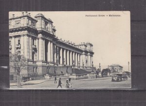 VICTORIA, MELBOURNE, PARLIAMENT HOUSE, TRAM, 1909 ppc. 1/2d.(2) to Tasmania