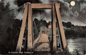 Broadalbin New York Suspension Bridge At Night Antique Postcard K94554