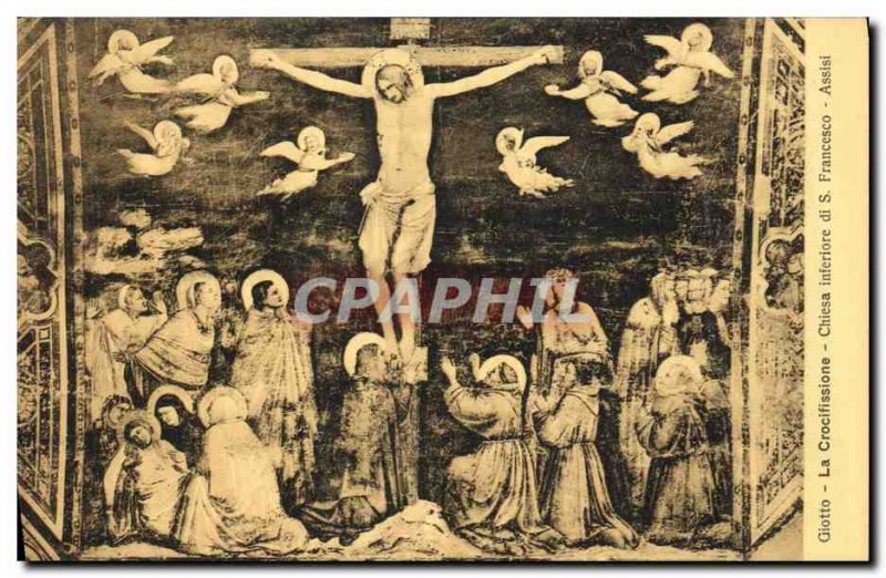 Old Postcard The Crucifixion Francesco Assisi Chiesa Di