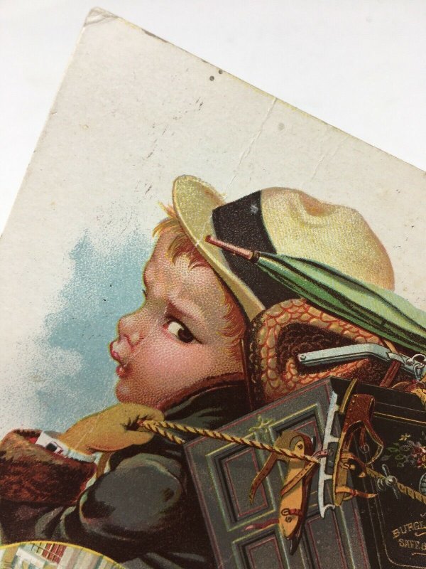 Victorian Trade Card McLaughlin's Coffee Canada Young Boy Safe on Back Police