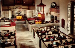 Congregation Gathered Service Bruton Parish Church Williamsburg VA Postcard UNP 