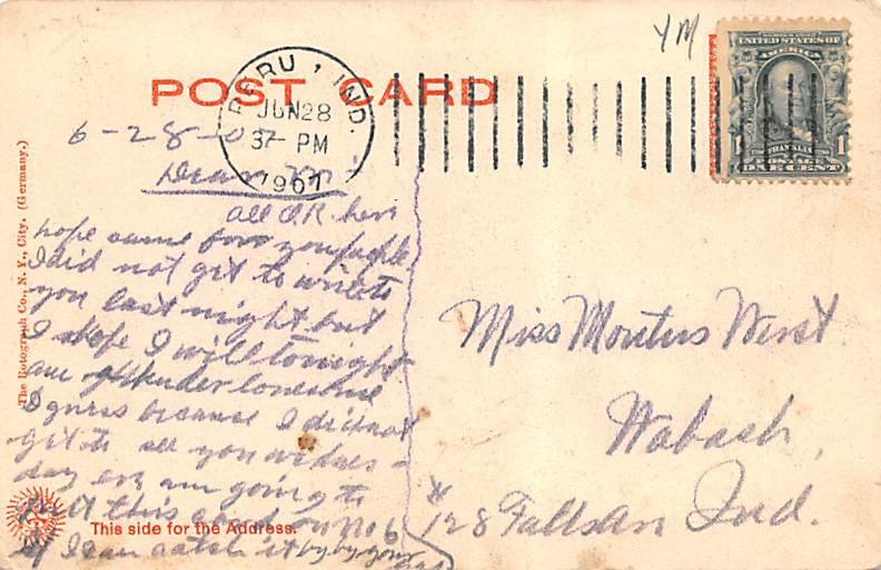 Public Library Peru IN USA Postcard