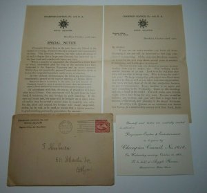 1900 Champion Council No 1618 Royal Arcanum Brooklyn NY Invitation Letterhead