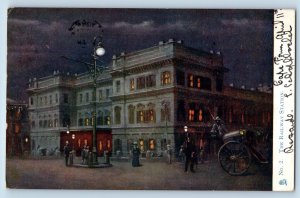 Cape Town South Africa Postcard The Railway Station at Night 1904 Posted Antique