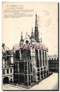 Old Postcard Paris I stopped the Sainte Chapelle built in 1245 on the order o...