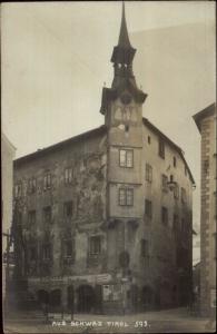 Aus Schwaz Tirol Austria - Building c1910 Real Photo Postcard