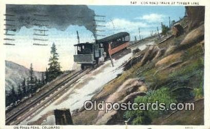 Cog Road Train At Timber Line, Pikes Peak, Colorado, CO USA Trains, Railroads...