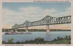 Illinois Cairo New Highway Bridge Across Ohio River Curteich