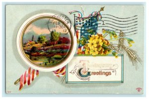 P. Sander Thanksgiving 1912 Winchester Virginia Flag Opequon Antique Postcard 