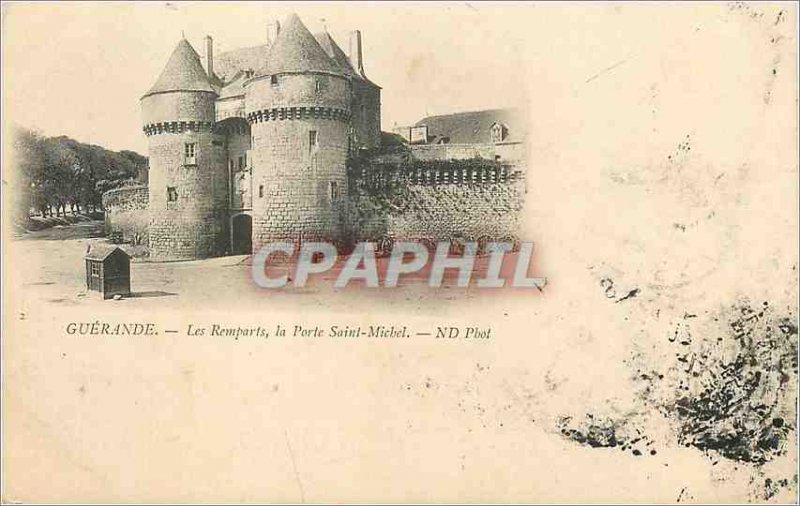 Old Postcard Guerande ramparts door Saint Michel d phot