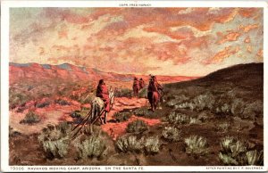 Navajos Moving Camp On the Santa Fe Arizona Postcard Phostint