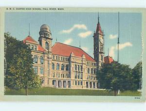 Unused Linen HIGH SCHOOL Fall River Massachusetts MA L9960